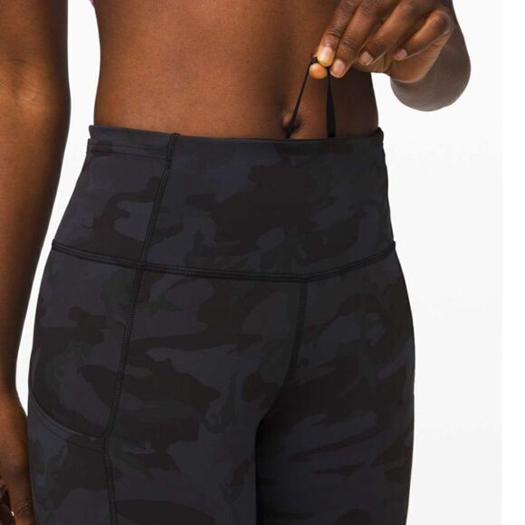 Lululemon fast and free crop II incognito camouflage multi gray size 6 - Picture 2 of 6